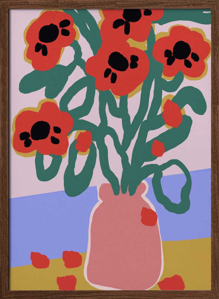 Bold Blooms Vase - Stretched Canvas, Poster or Fine Art Print - I Heart Wall Art - Poster Print, Canvas Print or Framed Art Print