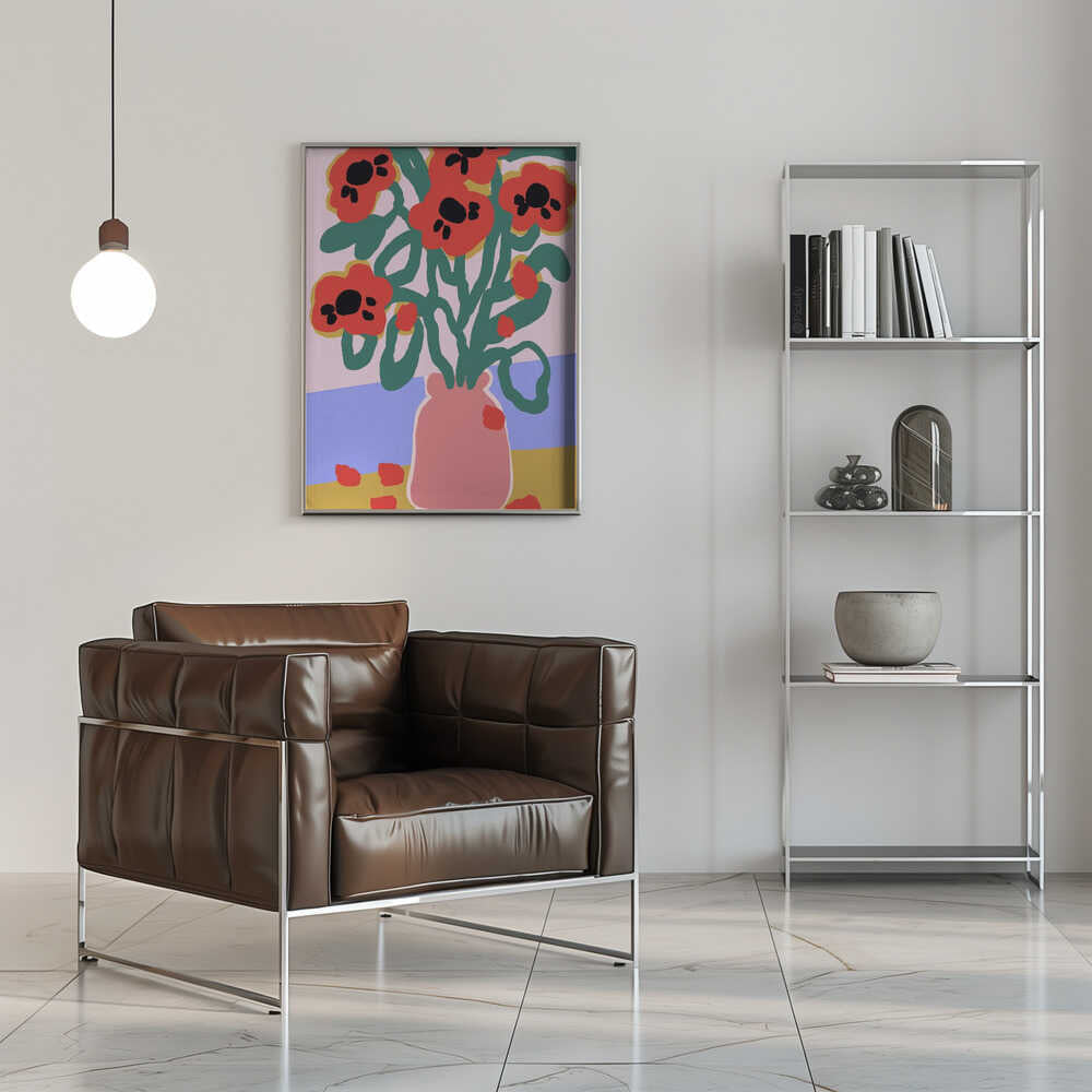Bold Blooms Vase - Stretched Canvas, Poster or Fine Art Print - I Heart Wall Art - Poster Print, Canvas Print or Framed Art Print