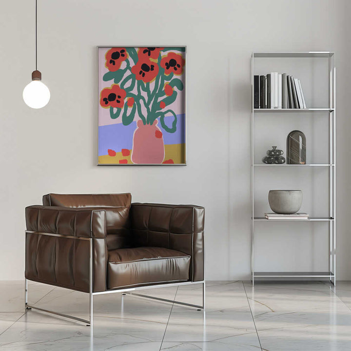 Bold Blooms Vase - Stretched Canvas, Poster or Fine Art Print - I Heart Wall Art - Poster Print, Canvas Print or Framed Art Print