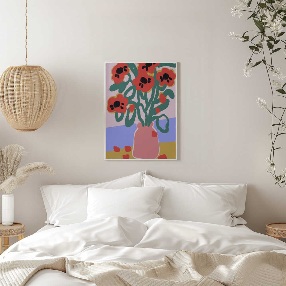 Bold Blooms Vase - Stretched Canvas, Poster or Fine Art Print - I Heart Wall Art - Poster Print, Canvas Print or Framed Art Print