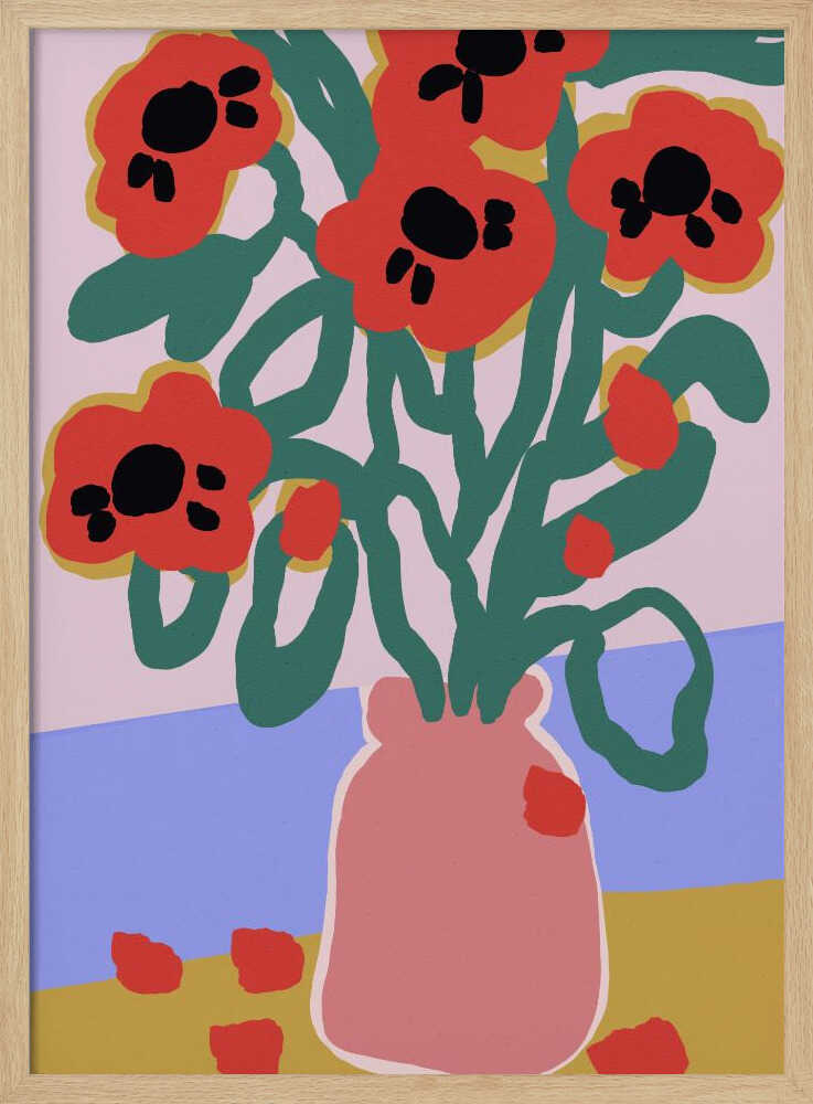 Bold Blooms Vase - Stretched Canvas, Poster or Fine Art Print - I Heart Wall Art - Poster Print, Canvas Print or Framed Art Print