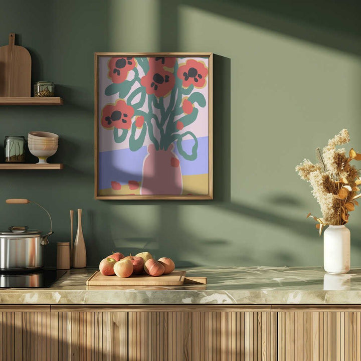 Bold Blooms Vase - Stretched Canvas, Poster or Fine Art Print - I Heart Wall Art - Poster Print, Canvas Print or Framed Art Print