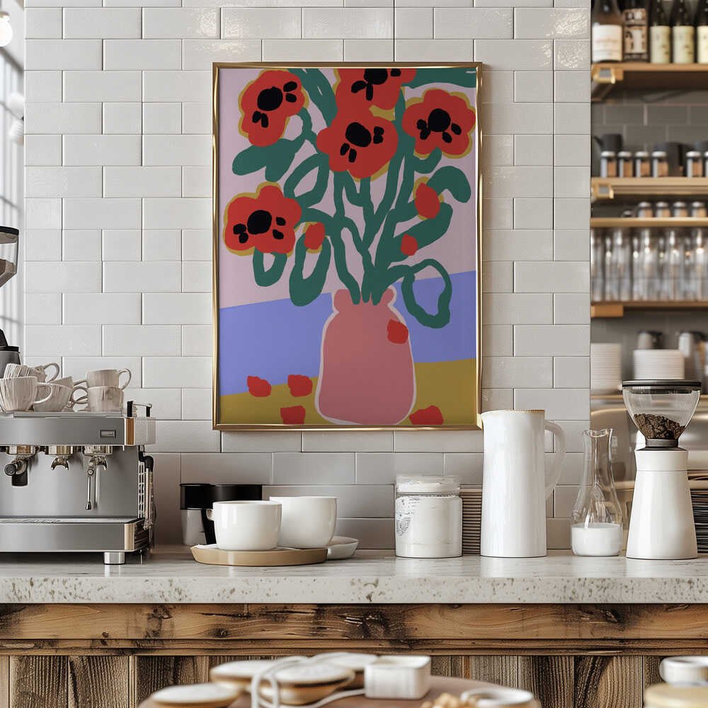 Bold Blooms Vase - Stretched Canvas, Poster or Fine Art Print - I Heart Wall Art - Poster Print, Canvas Print or Framed Art Print
