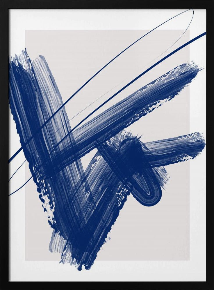 Bold Blue Brushstrokes - Stretched Canvas, Poster or Fine Art Print - I Heart Wall Art - Poster Print, Canvas Print or Framed Art Print