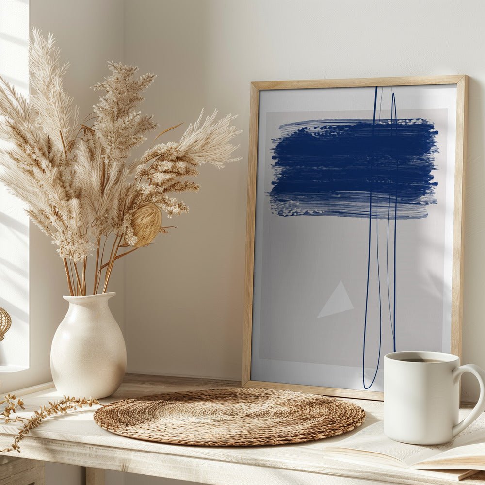 Bold Blue Brushstrokes - Stretched Canvas, Poster or Fine Art Print - I Heart Wall Art - Poster Print, Canvas Print or Framed Art Print