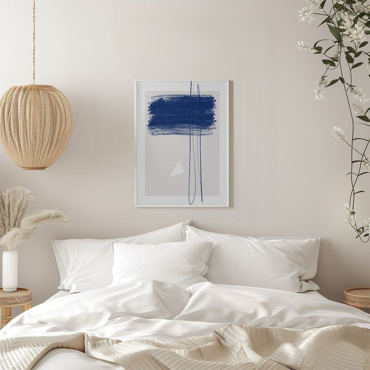 Bold Blue Brushstrokes - Stretched Canvas, Poster or Fine Art Print - I Heart Wall Art - Poster Print, Canvas Print or Framed Art Print