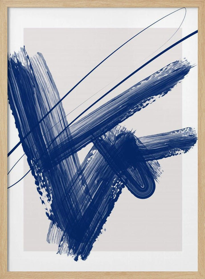 Bold Blue Brushstrokes - Stretched Canvas, Poster or Fine Art Print - I Heart Wall Art - Poster Print, Canvas Print or Framed Art Print