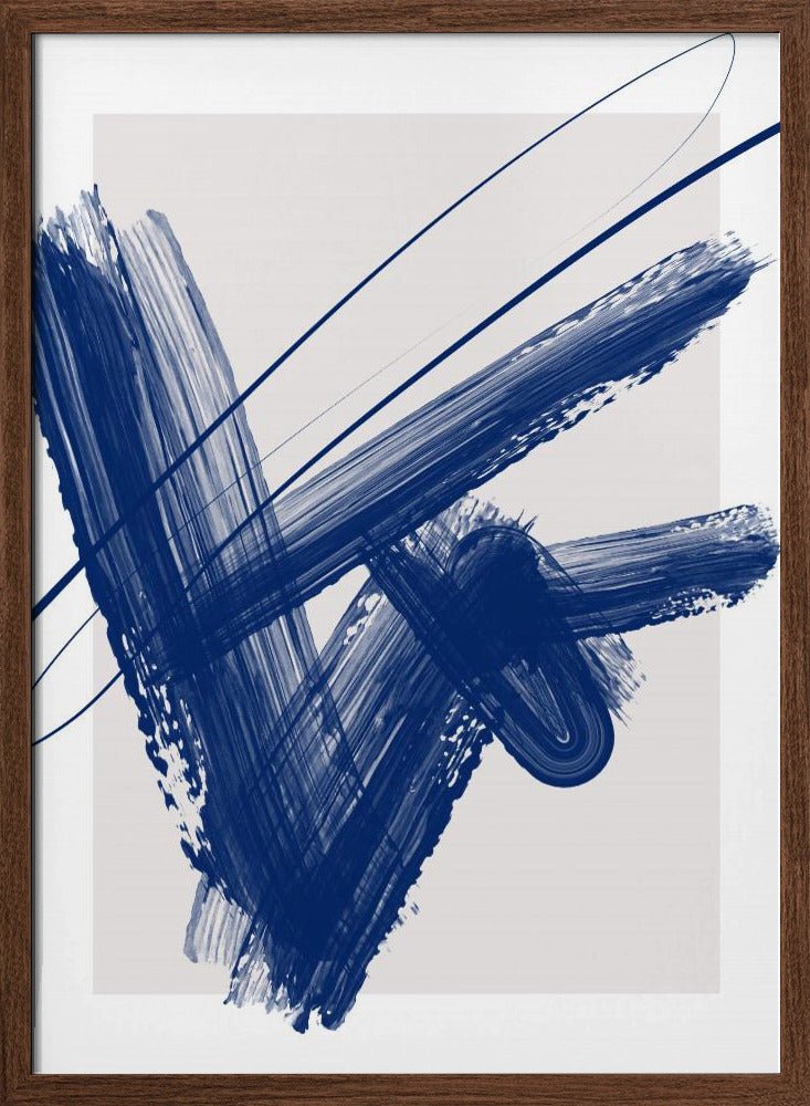 Bold Blue Brushstrokes - Stretched Canvas, Poster or Fine Art Print - I Heart Wall Art - Poster Print, Canvas Print or Framed Art Print