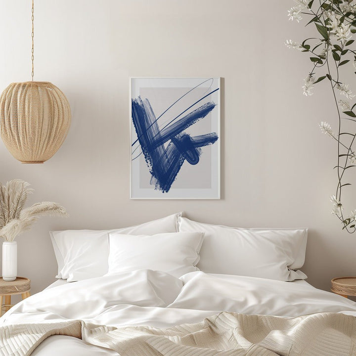 Bold Blue Brushstrokes - Stretched Canvas, Poster or Fine Art Print - I Heart Wall Art - Poster Print, Canvas Print or Framed Art Print