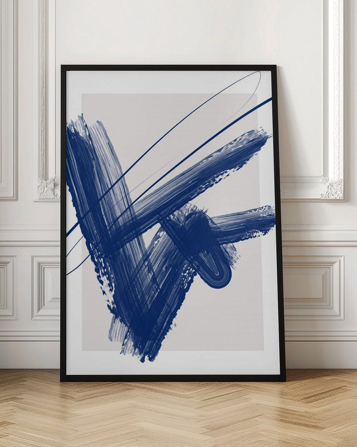 Bold Blue Brushstrokes - Stretched Canvas, Poster or Fine Art Print - I Heart Wall Art - Poster Print, Canvas Print or Framed Art Print