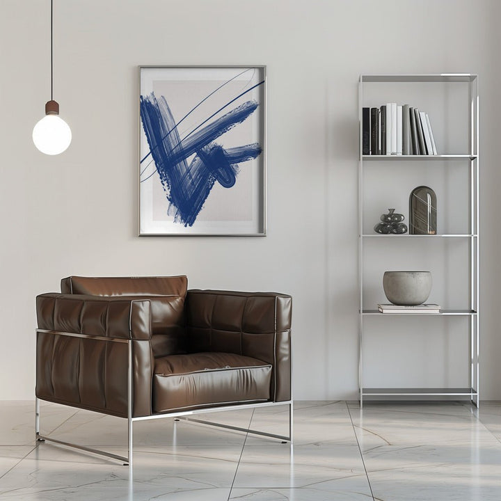 Bold Blue Brushstrokes - Stretched Canvas, Poster or Fine Art Print - I Heart Wall Art - Poster Print, Canvas Print or Framed Art Print