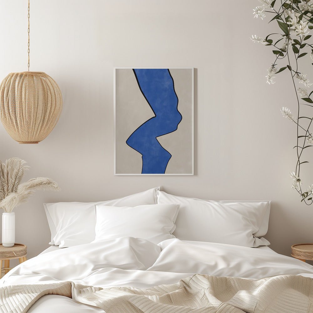 Bold Blue Contour - Stretched Canvas, Poster or Fine Art Print - I Heart Wall Art - Poster Print, Canvas Print or Framed Art Print