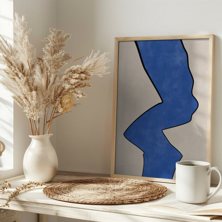 Bold Blue Contour - Stretched Canvas, Poster or Fine Art Print - I Heart Wall Art - Poster Print, Canvas Print or Framed Art Print