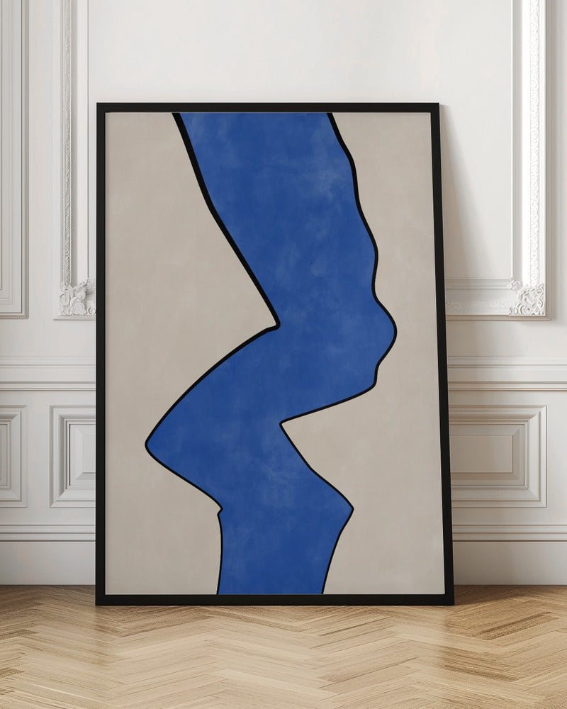 Bold Blue Contour - Stretched Canvas, Poster or Fine Art Print - I Heart Wall Art - Poster Print, Canvas Print or Framed Art Print