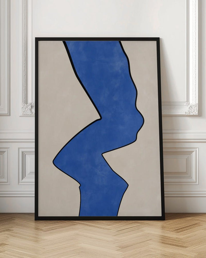 Bold Blue Contour - Stretched Canvas, Poster or Fine Art Print - I Heart Wall Art - Poster Print, Canvas Print or Framed Art Print