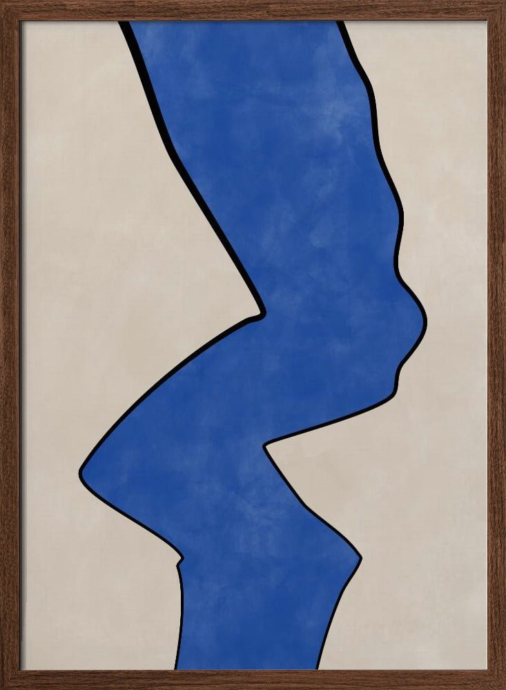 Bold Blue Contour - Stretched Canvas, Poster or Fine Art Print - I Heart Wall Art - Poster Print, Canvas Print or Framed Art Print