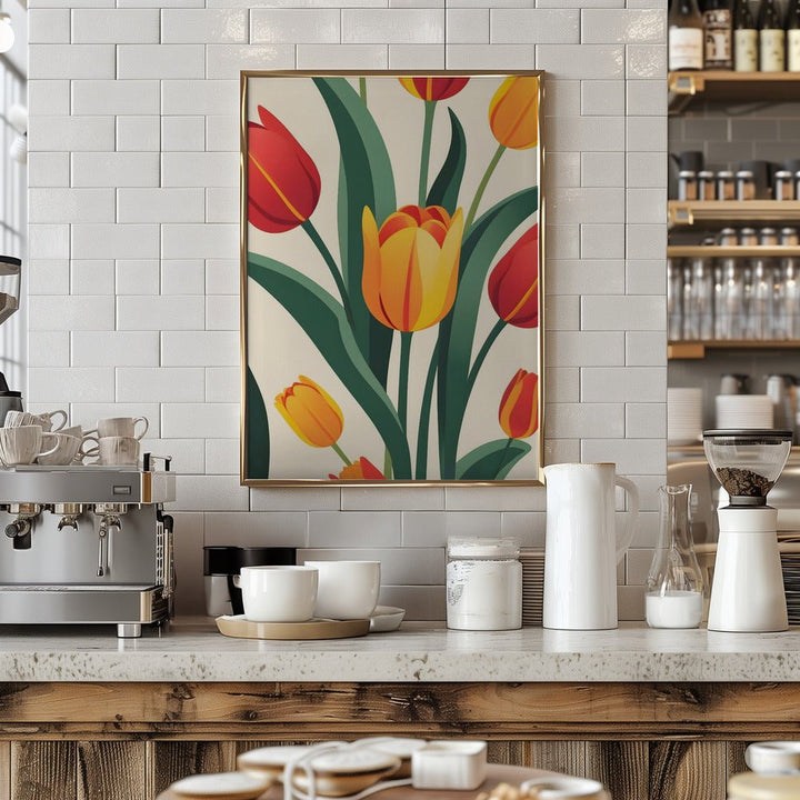 Bold Tulip Illustration - Stretched Canvas, Poster or Fine Art Print - I Heart Wall Art - Poster Print, Canvas Print or Framed Art Print