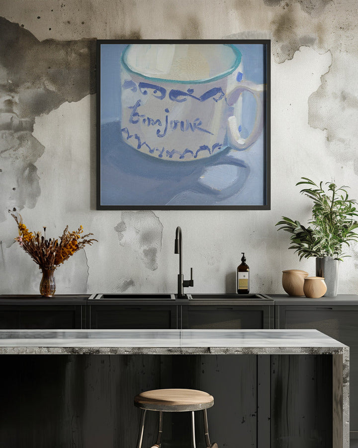 Bon Jour - Square Stretched Canvas, Poster or Fine Art Print I Heart Wall Art
