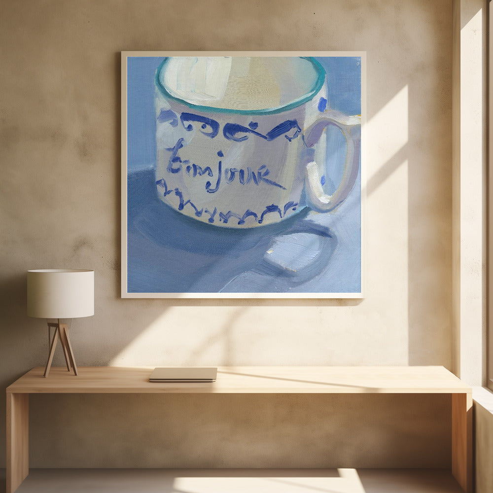 Bon Jour - Square Stretched Canvas, Poster or Fine Art Print I Heart Wall Art