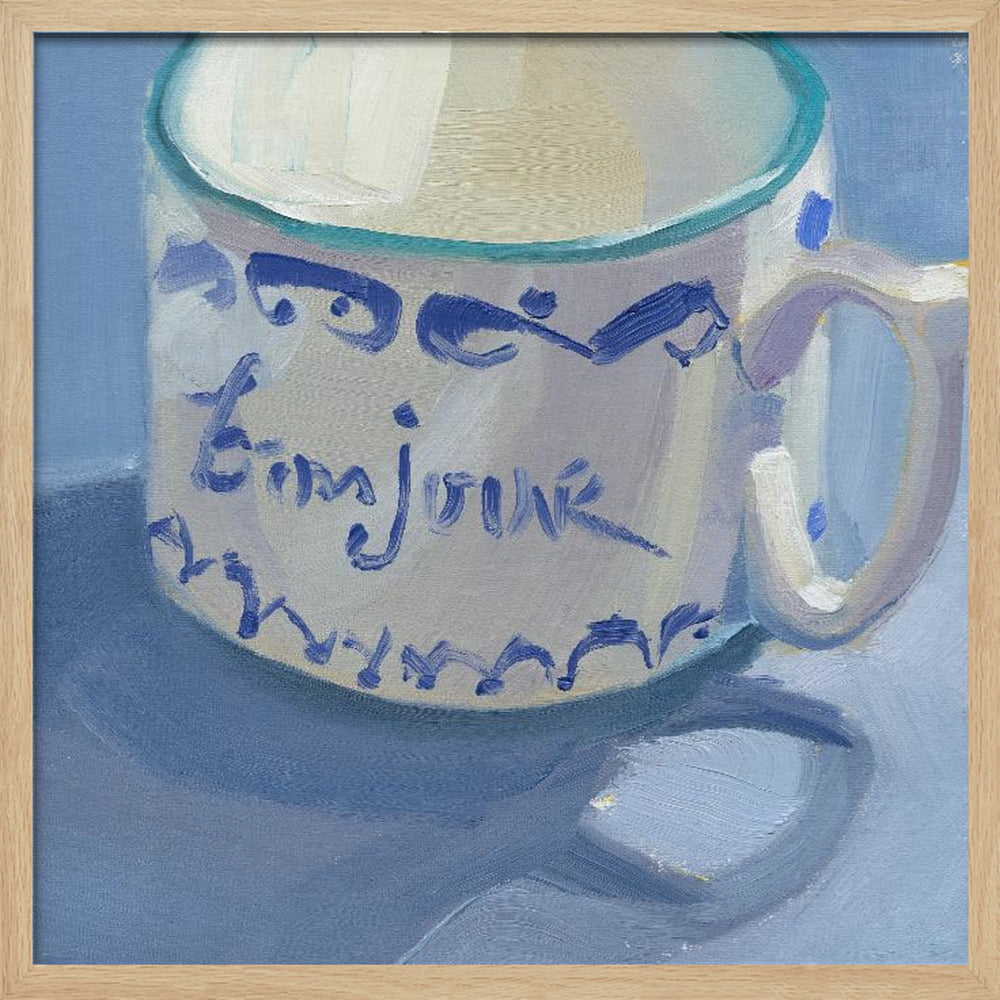Bon Jour - Square Stretched Canvas, Poster or Fine Art Print I Heart Wall Art