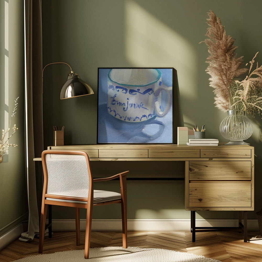 Bon Jour - Square Stretched Canvas, Poster or Fine Art Print I Heart Wall Art