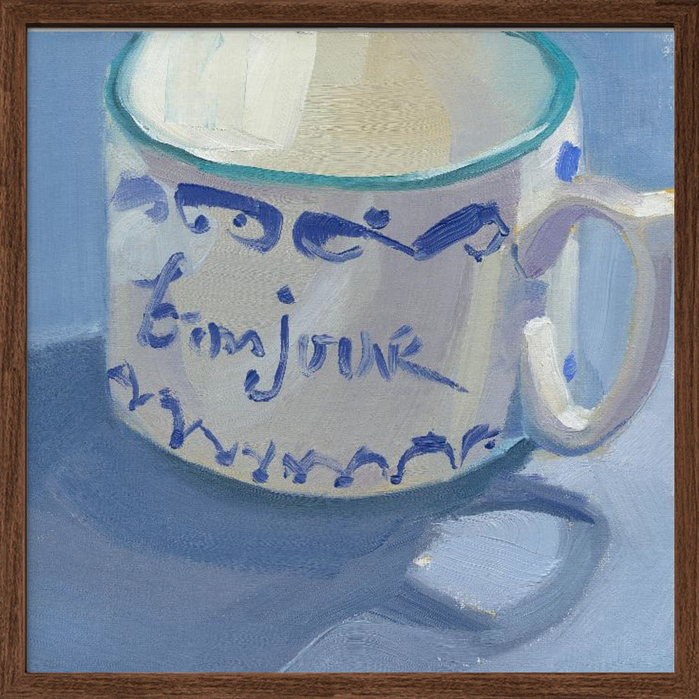 Bon Jour - Square Stretched Canvas, Poster or Fine Art Print I Heart Wall Art