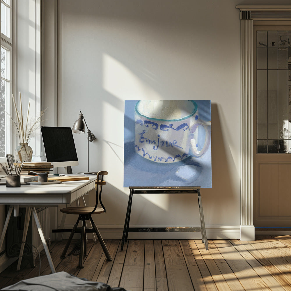 Bon Jour - Square Stretched Canvas, Poster or Fine Art Print I Heart Wall Art