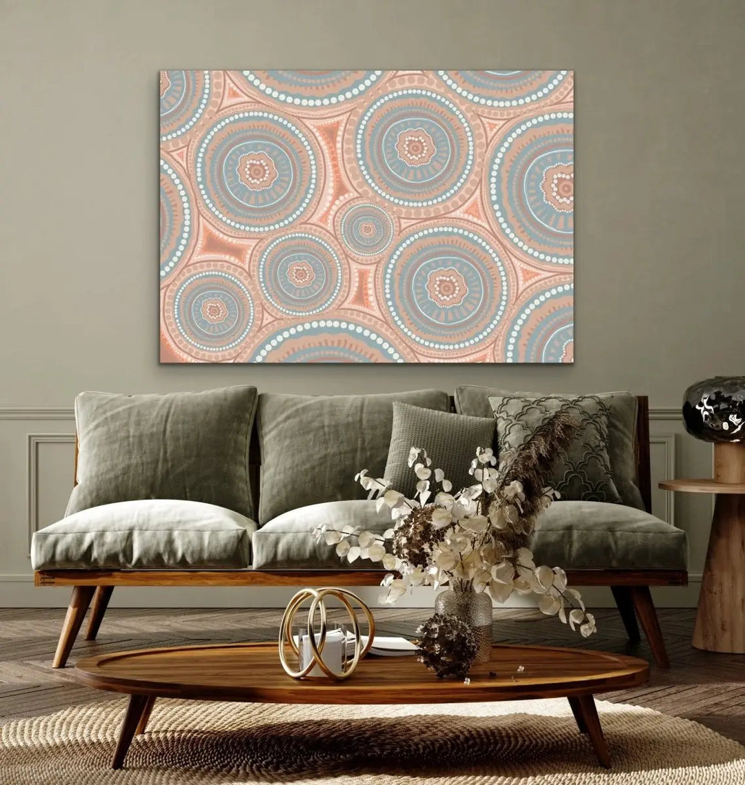 Bora Rings - Original-Aboriginal Art Print By Leah Cummins - I Heart Wall Art - Poster Print, Canvas Print or Framed Art Print