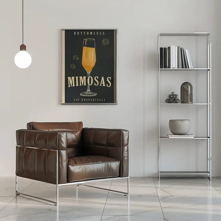 Bottomless Mimosas Brunch Prosecco &amp;amp; Champagne Art - Stretched Canvas, Poster or Fine Art Print I Heart Wall Art