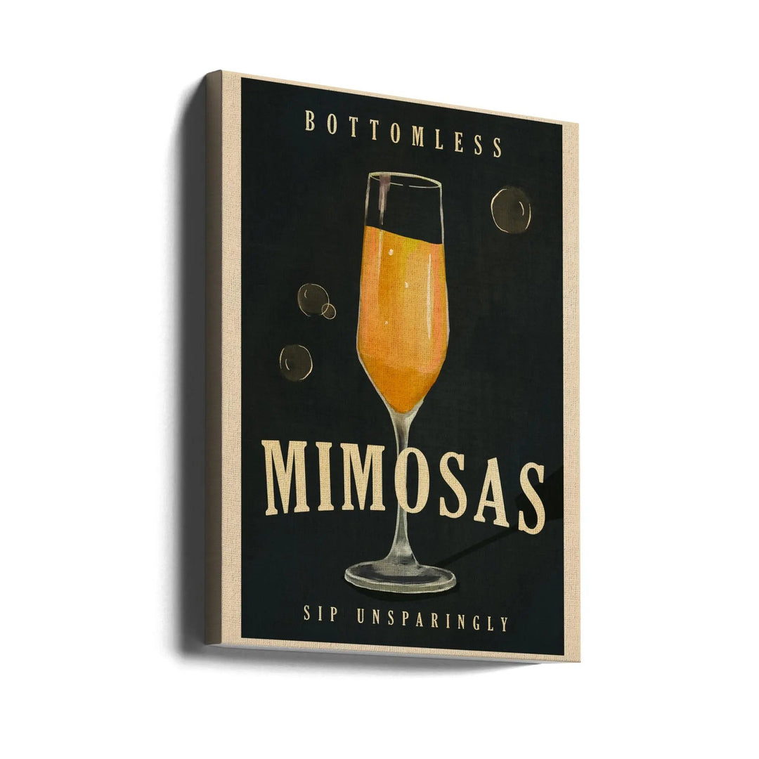 Bottomless Mimosas Brunch Prosecco &amp;amp; Champagne Art - Stretched Canvas, Poster or Fine Art Print I Heart Wall Art