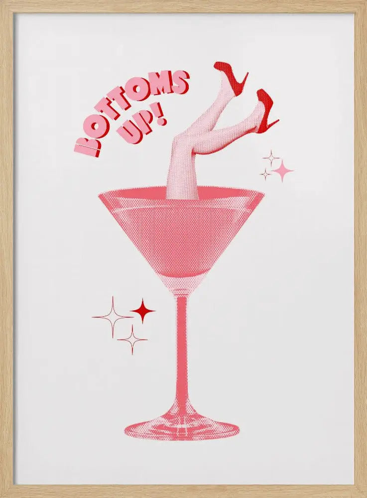 Bottoms up! - Stretched Canvas, Poster or Fine Art Print I Heart Wall Art