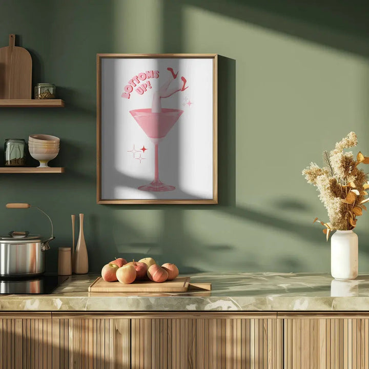 Bottoms up! - Stretched Canvas, Poster or Fine Art Print I Heart Wall Art