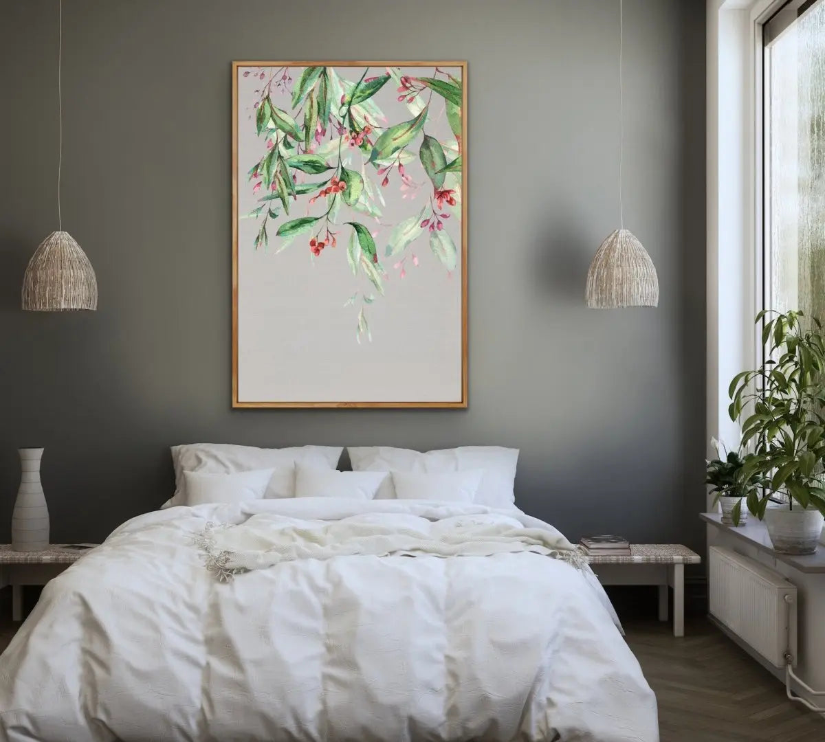 Branch Of Hope - Eucalyptus Branch Watercolour Canvas Wall Art Prints - I Heart Wall Art - Poster Print, Canvas Print or Framed Art Print