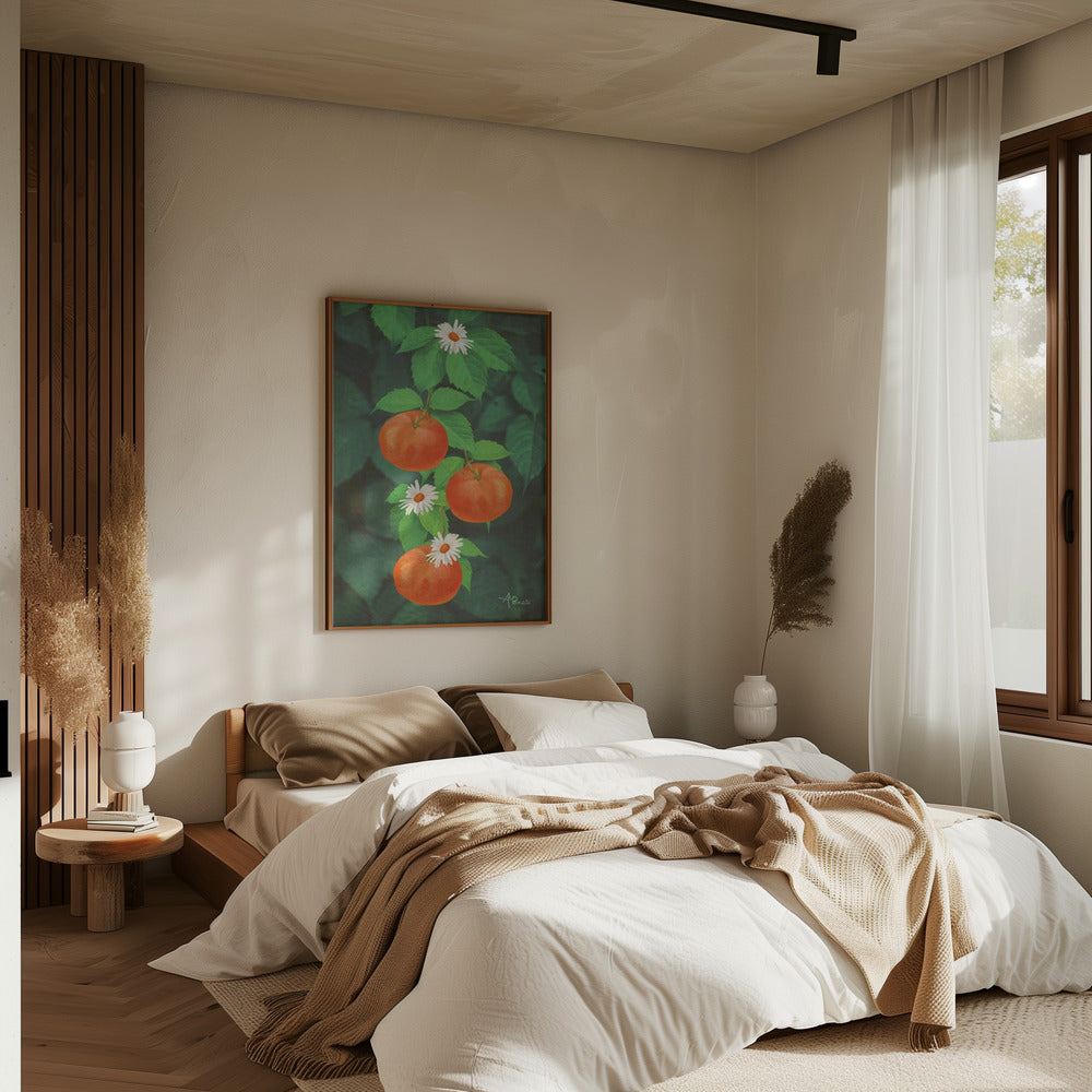 Branch of Mandarin Orange - Stretched Canvas, Poster or Fine Art Print I Heart Wall Art