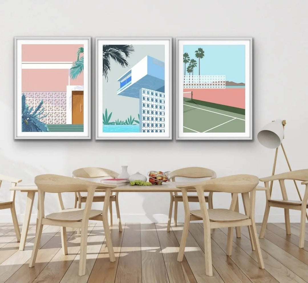 Breezeblocks Print Three - Mid Century Modern Art Print - I Heart Wall Art - Poster Print, Canvas Print or Framed Art Print