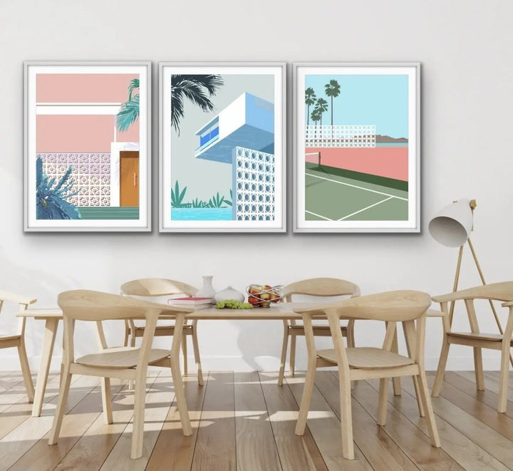Breezeblocks Print Three - Mid Century Modern Art Print - I Heart Wall Art - Poster Print, Canvas Print or Framed Art Print