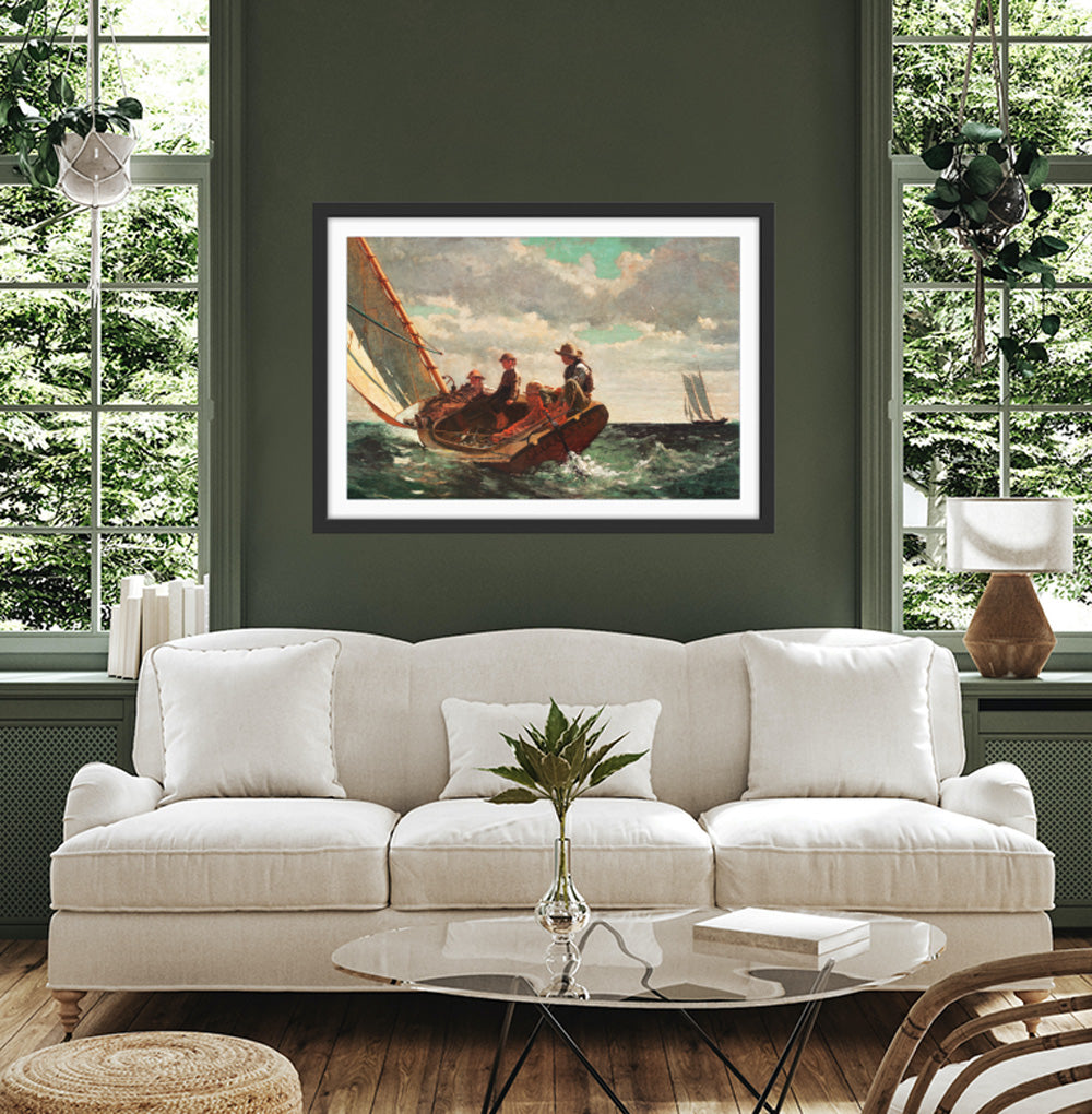 Breezing Up A Fair Wind by Winslow Homer - Americana Coastal Hamptons Art Print