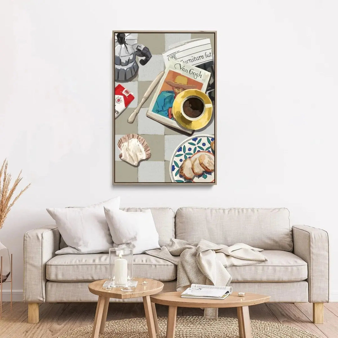 Brew and Butter - Contemporary Still Life Art - Stretched Canvas Print or Framed Fine Art Print - Artwork - I Heart Wall Art - Poster Print, Canvas Print or Framed Art Print