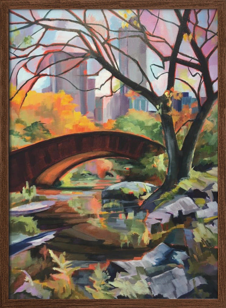 Bridge In Central Park - Stretched Canvas, Poster or Fine Art Print I Heart Wall Art