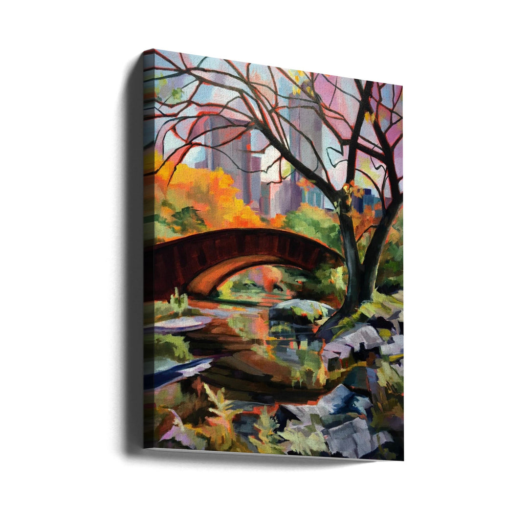 Bridge In Central Park - Stretched Canvas, Poster or Fine Art Print I Heart Wall Art