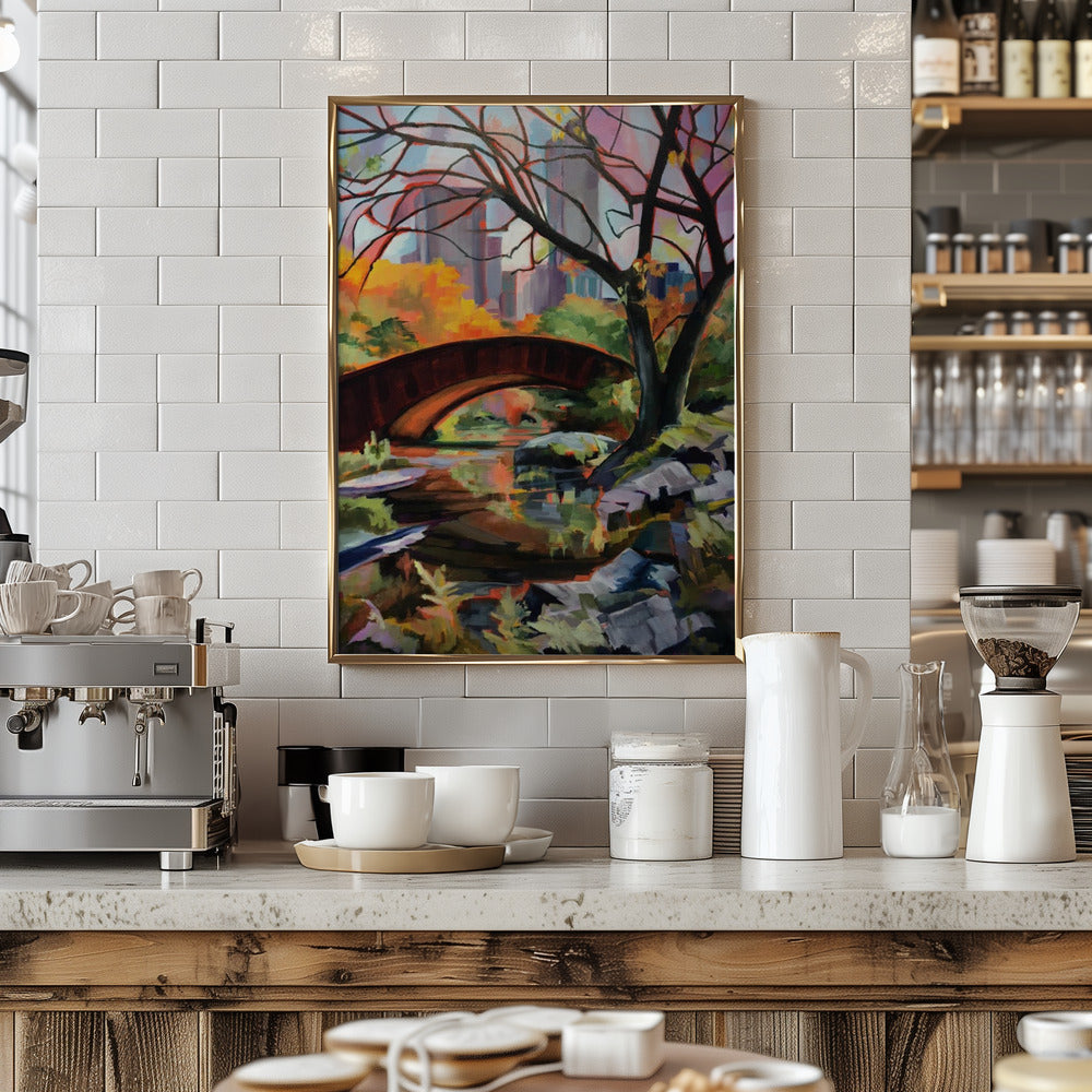 Bridge In Central Park - Stretched Canvas, Poster or Fine Art Print I Heart Wall Art