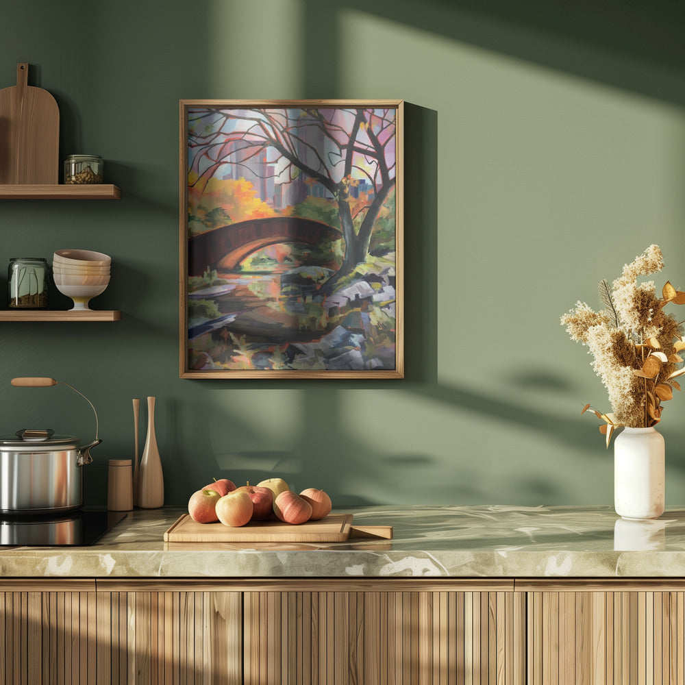 Bridge In Central Park - Stretched Canvas, Poster or Fine Art Print I Heart Wall Art
