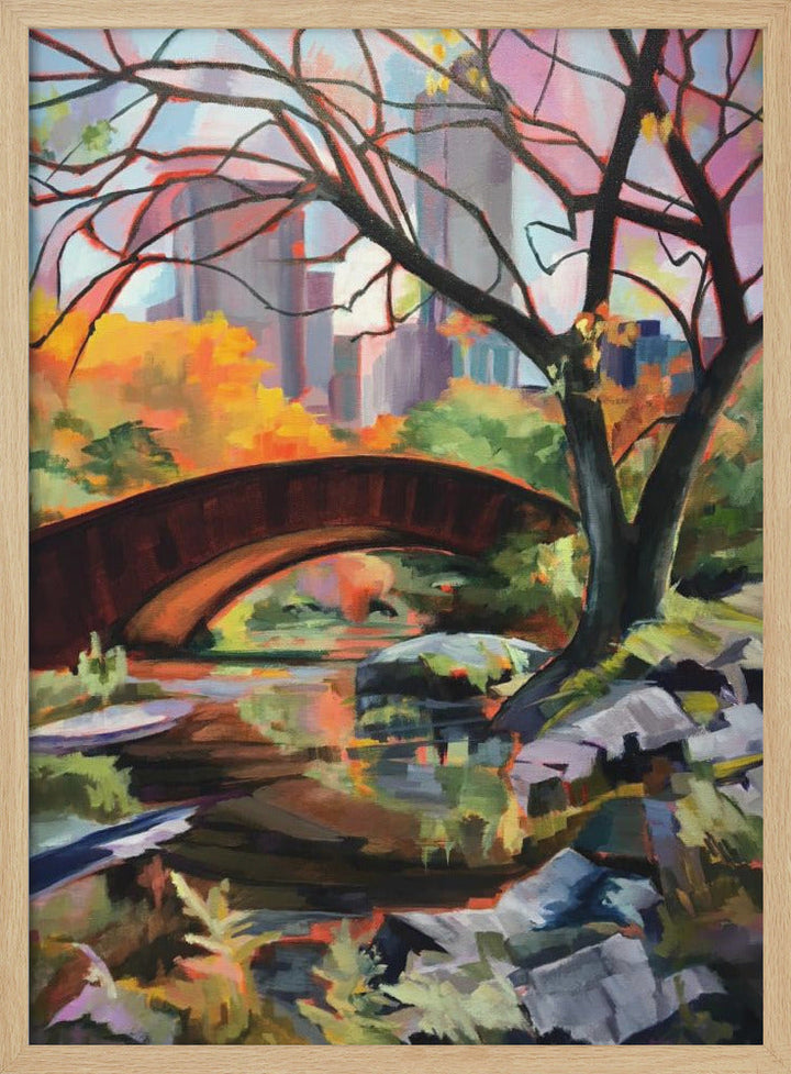 Bridge In Central Park - Stretched Canvas, Poster or Fine Art Print I Heart Wall Art