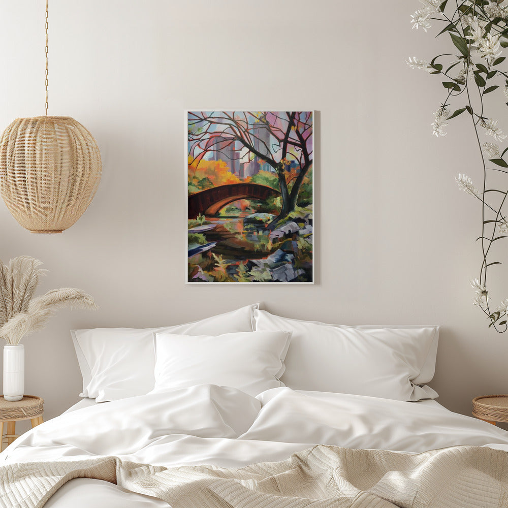 Bridge In Central Park - Stretched Canvas, Poster or Fine Art Print I Heart Wall Art
