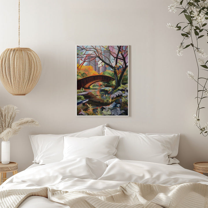 Bridge In Central Park - Stretched Canvas, Poster or Fine Art Print I Heart Wall Art