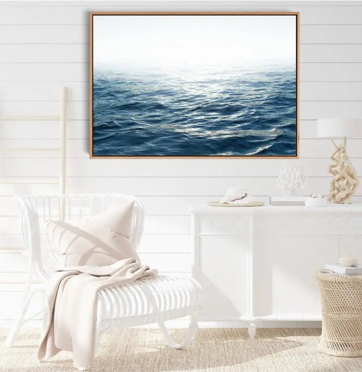 Bright Ocean - Photographic Ocean Wall Art Print for Hamptons Coastal Styling - I Heart Wall Art - Poster Print, Canvas Print or Framed Art Print