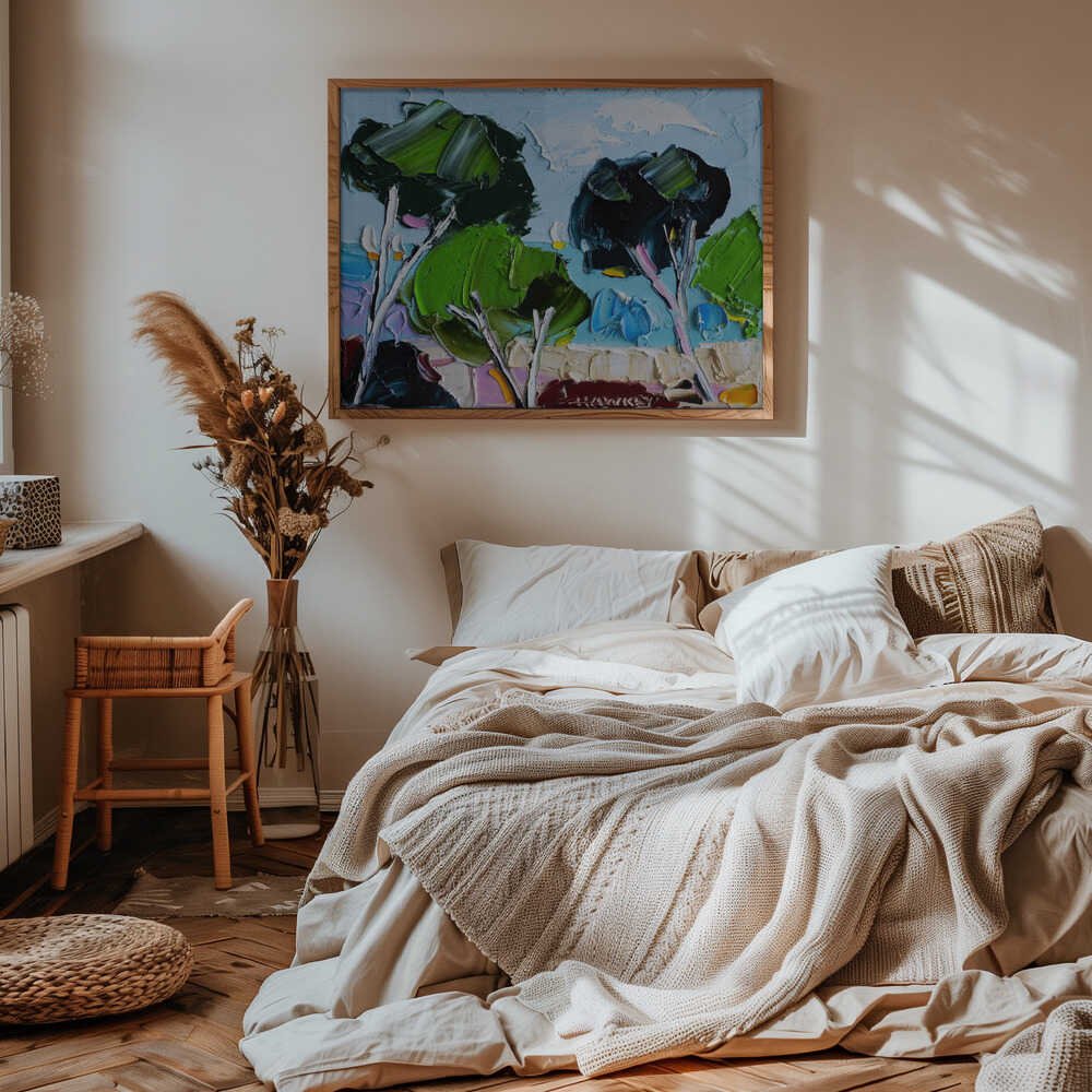 Bright Summer Landscape - Stretched Canvas, Poster or Fine Art Print by Angela Hawkey - I Heart Wall Art - Poster Print, Canvas Print or Framed Art Print