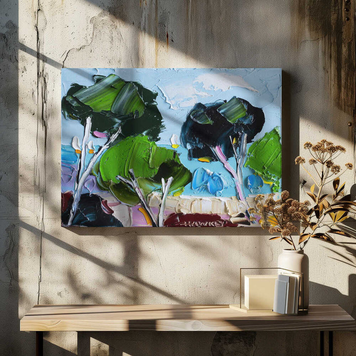 Bright Summer Landscape - Stretched Canvas, Poster or Fine Art Print by Angela Hawkey - I Heart Wall Art - Poster Print, Canvas Print or Framed Art Print