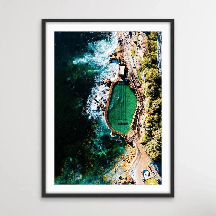 Bronte Beach Ocean Pool - Aerial Photographic Print of Sydney Ocean Pool - I Heart Wall Art - Poster Print, Canvas Print or Framed Art Print