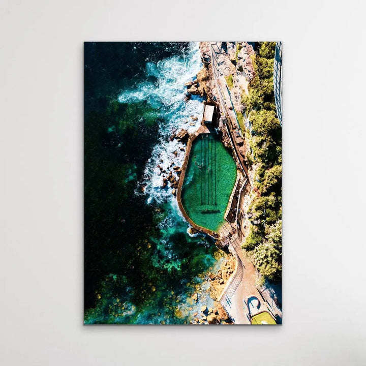 Bronte Beach Ocean Pool - Aerial Photographic Print of Sydney Ocean Pool - I Heart Wall Art - Poster Print, Canvas Print or Framed Art Print